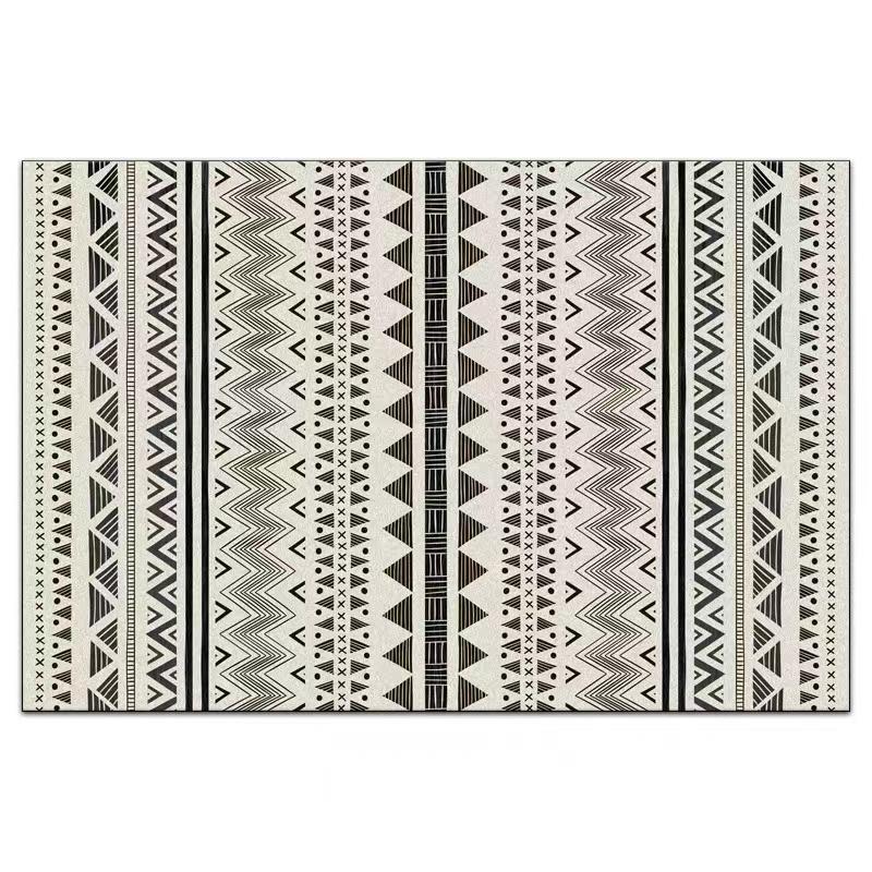 Morocco Vintage Living Room Rug Home Sofa Coffee Table Rug Room Decor Bedside Blanket Non-Slip Crystal Velvet Floor Mat