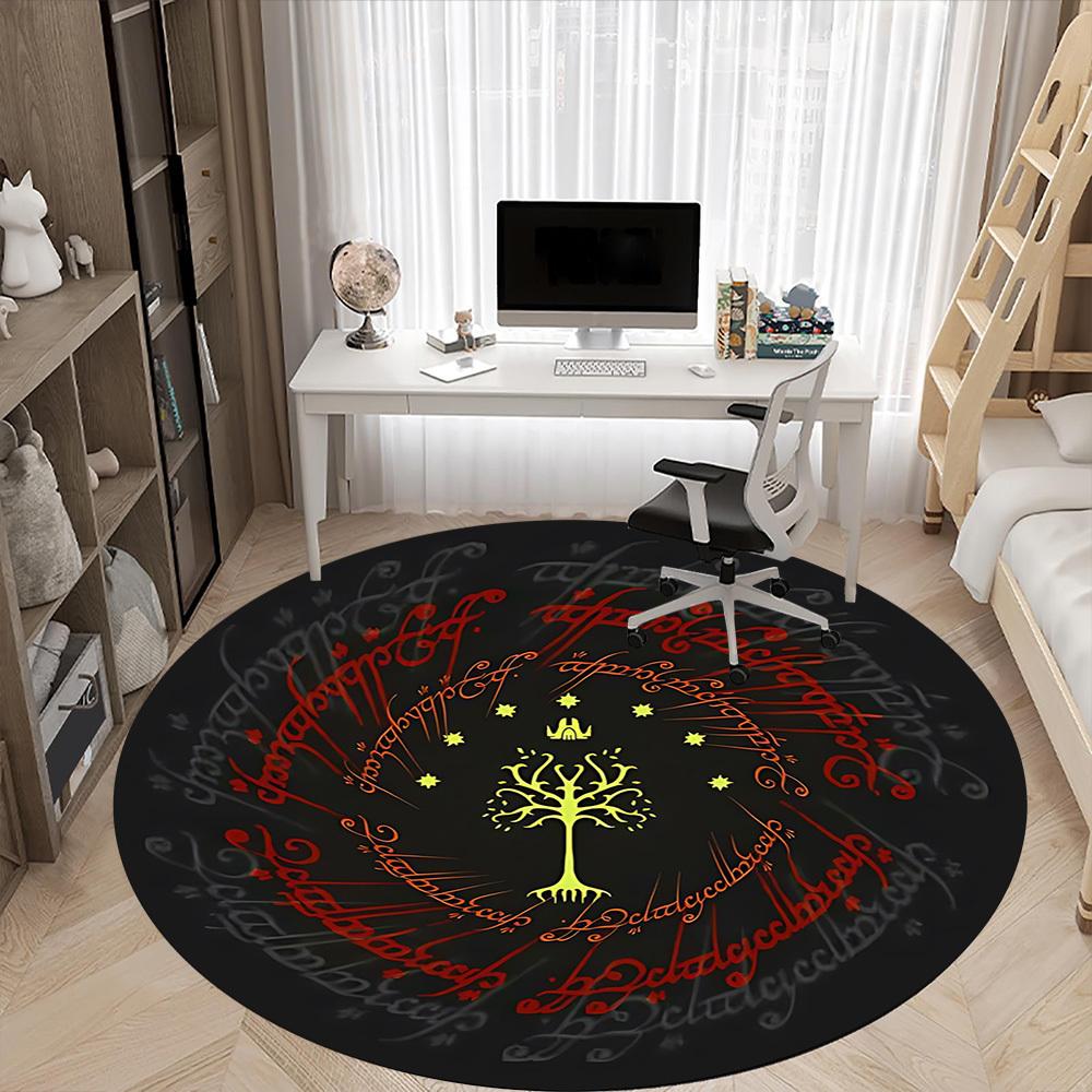 1pc Tree of Gondor Carpet for Office Non Slip, Round Carpet, Soft & Comfortable, Carpet for Office, Lightweight Round Floor Mat