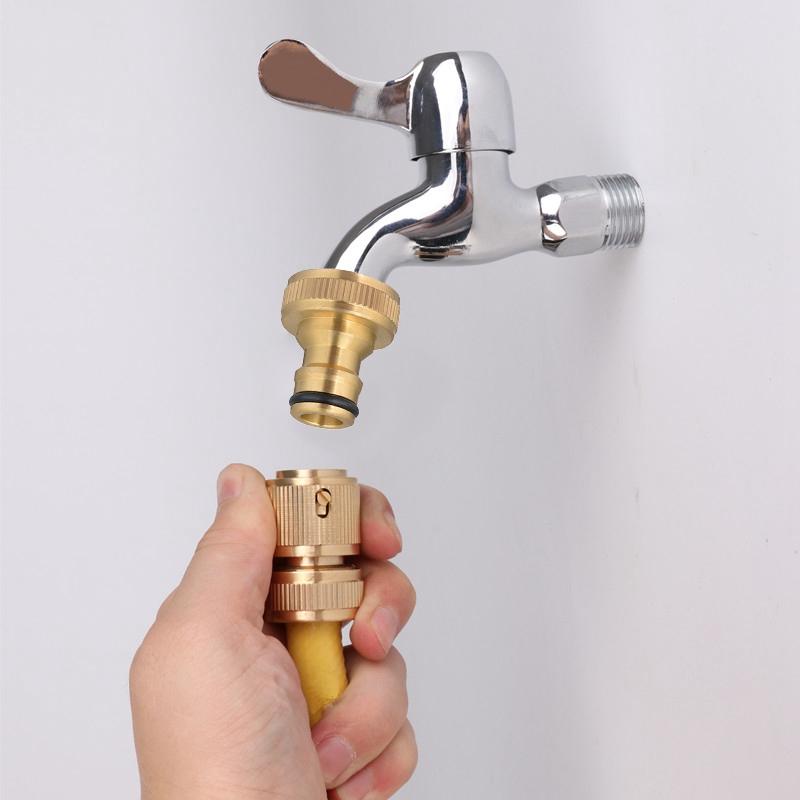 1/2" 3/4“ Alloy Thread Quick Adapter Coupler Connector Garden Irrigation Connector Drip Copper Hose Fittings Watering System