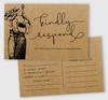 Inkdotpot 50 Blank RSVP Postcards Floral Kraft Rustic Print 4"X6" Response Cards,RSVP Reply Card For Wedding,Bridal Shower,Baby