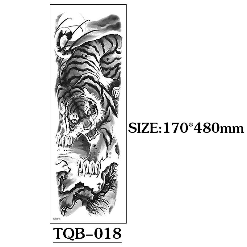 Full Arm Tattoo Sticker Full Arm, Big Picture Lion Tiger Wolf Animal Big Flower Arm Tattoo Sticker