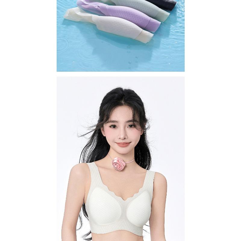Women Ice Cool Seamless Wireless Push Up Comfortable Vest Style Bra