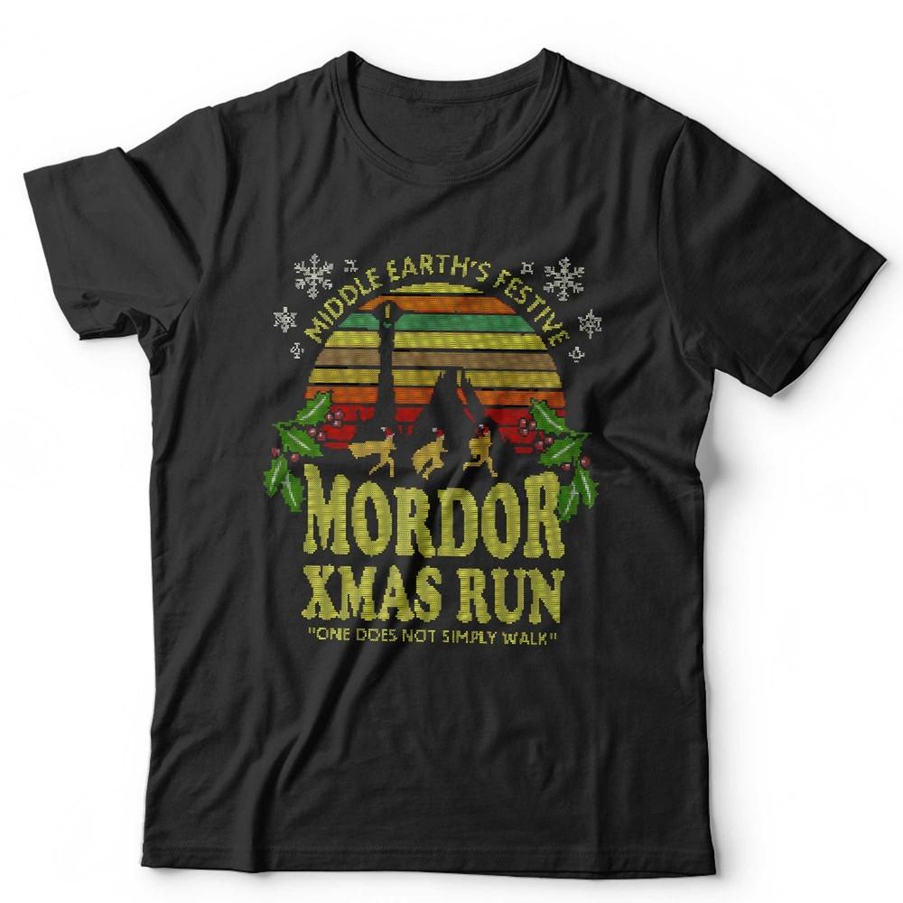Christmas Mordor Xmas Run T Shirt Unisex and Kids Middle Earth LOTR Funny Festive