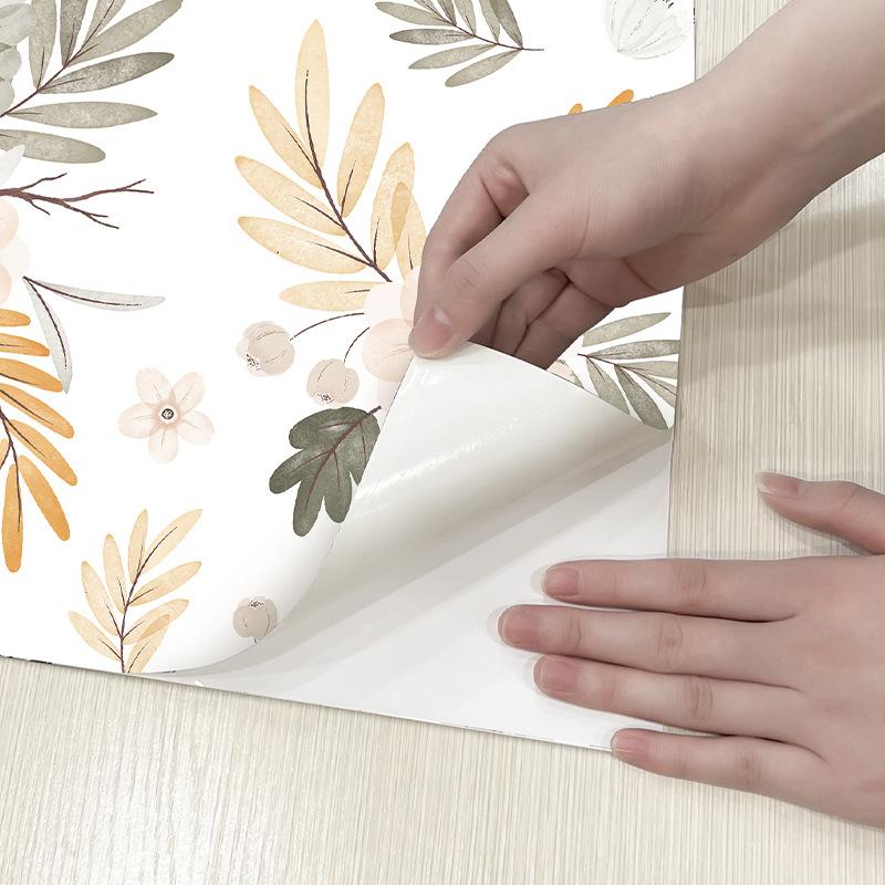 Creative Design Autum Leaf Cabinet Wall Sticker Bedroom Living Room Wall Decor Paper Cupboard Furniture Wallpaper Home Decor