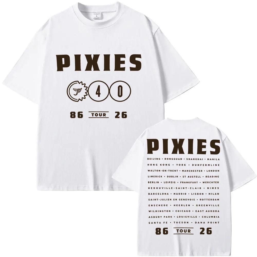 Trendy discount Pixies Grafisch T-shirt Stardust 2026 Wereldtournee Dagelijkse Kleding Print T-shirts Streetwear Dames Heren Casual Tops Zomer Katoenen T-shirt XS