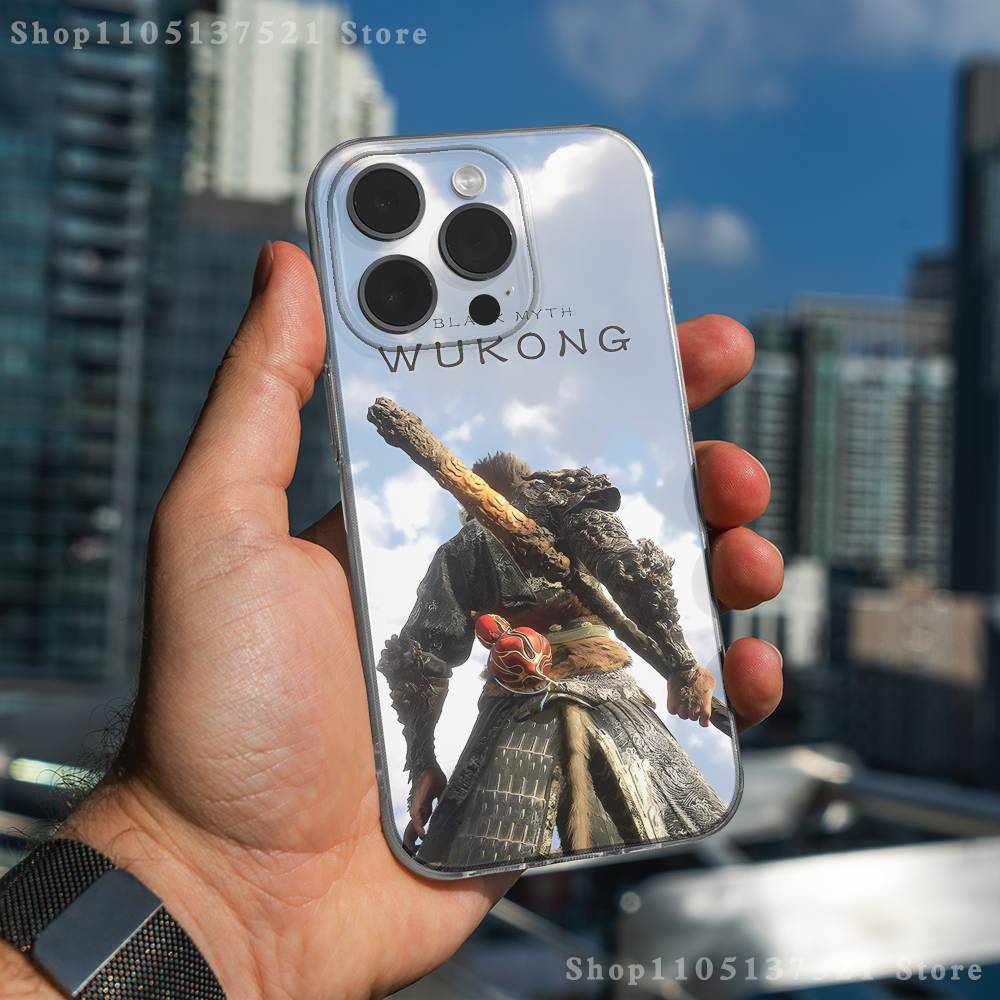 Black Myth Wukong Phone Case For iPhone 17,16,11,15,13,14,12,Air,Mini,Plus,Pro,Max,Plus,E Clear Soft Shell