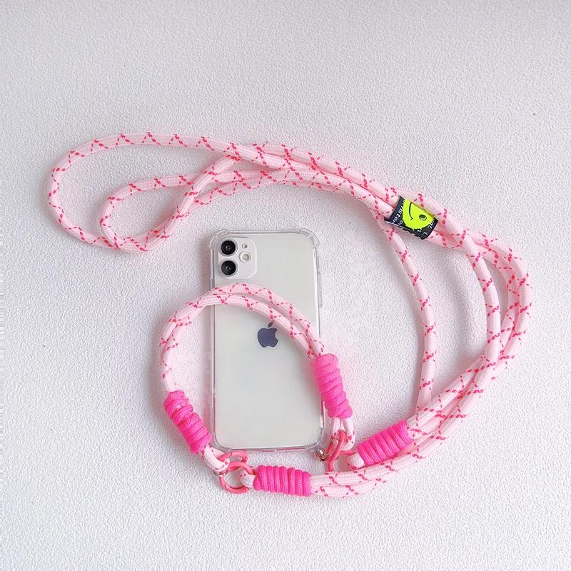 Crossbody Necklace Lanyard Transparent Phone Case for Iphone 15 14 13 11 12 Pro Max MiNi XR X XS 7 8 Plus SE 2020 Soft Cover
