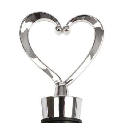 Heart Shaped & Spherical Zinc Alloy Silicone Wine Stopper Easy To Use Beverage Bottle Sealer Reusable Vacuum Sealed Wine Stopper