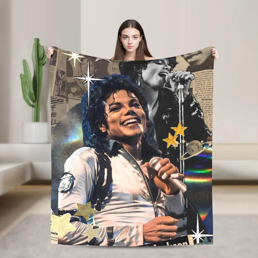 MJ King Of Pop Michael J-jackson Super Soft Blanket Plush Bedding Throws Funny Couch Chair Flannel Bedspread Sofa Bed Cover