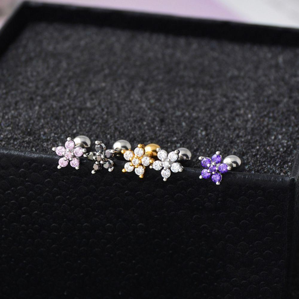 Earpiercing Flowers Stainless Steel Stud Earrings Ear Studs Tragus Earrings Cartilage Earrings