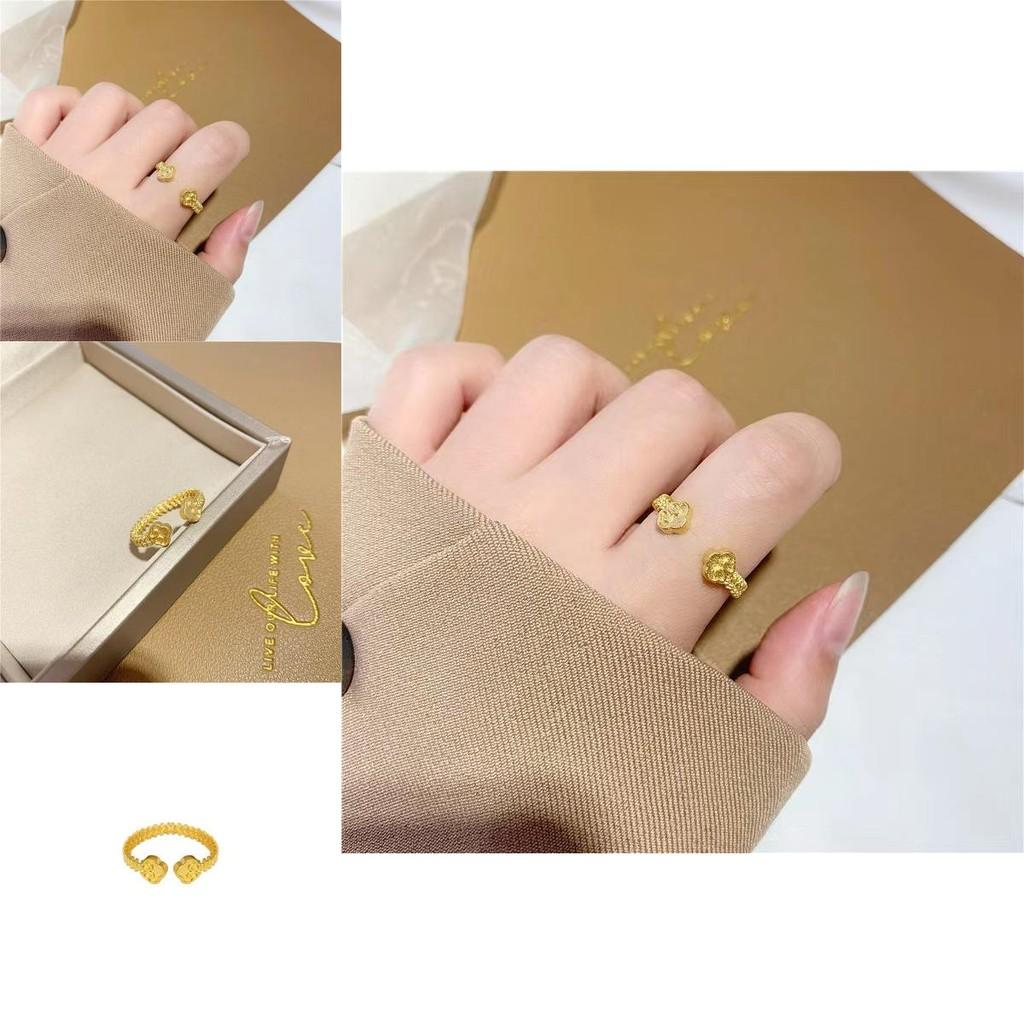 Chic Brass Gold Plated Adjustable Ring With Unique Floral Design Perfect For Gifts And Events