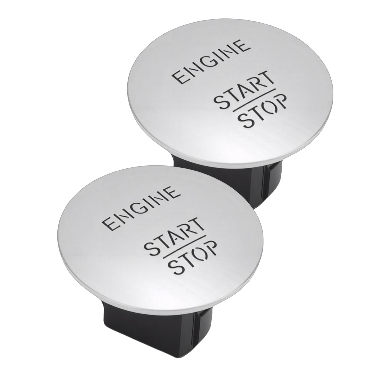 2pcs Engine Push Start Button Silver Color 2215450714 Keyless Go Start Stop Pushbutton for Replacement