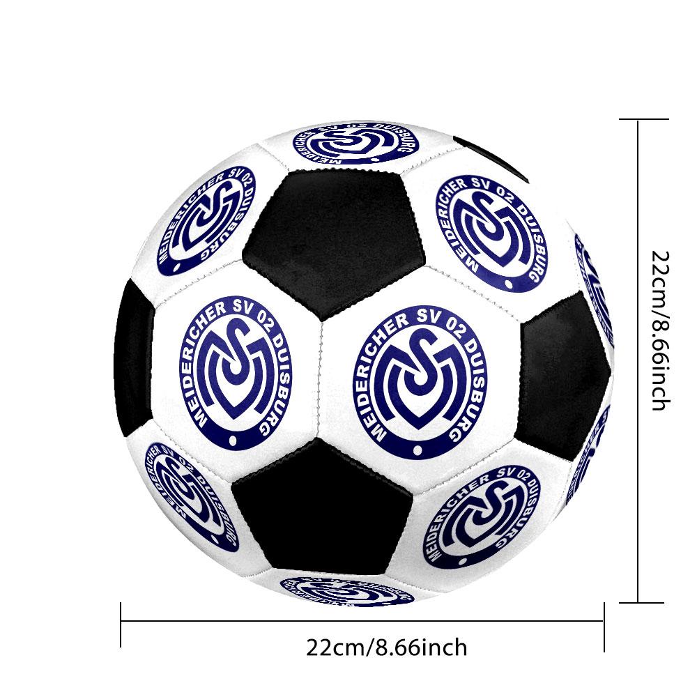 Pallone da Calcio MSV Duisburg Misura 5 Colorato Cucito a Macchina PVC Pronto per la Competizione Resistente Ad Alto Rimbalzo