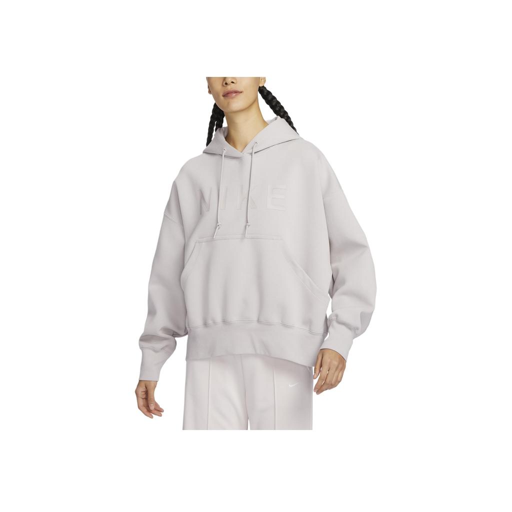 Nike Solid Color Casual Loose Hooded Pullover Long Sleeve Sweatshirt Women sweatshirt Gray HF5039-012