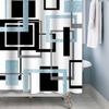 Baocicoo Modern Geometric Shower Curtain Sets Black White Blue Shower Curtains for Bathroom Geometry Squares Abstract Minimalism