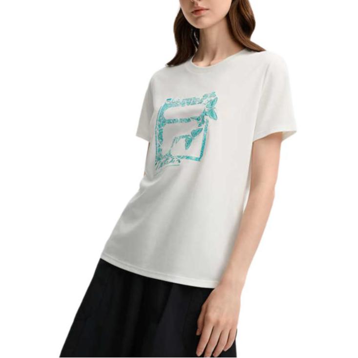 New FILA X M.C.ESCHER SS25 T Shirt Women's Cloud White F11W538105F-WT