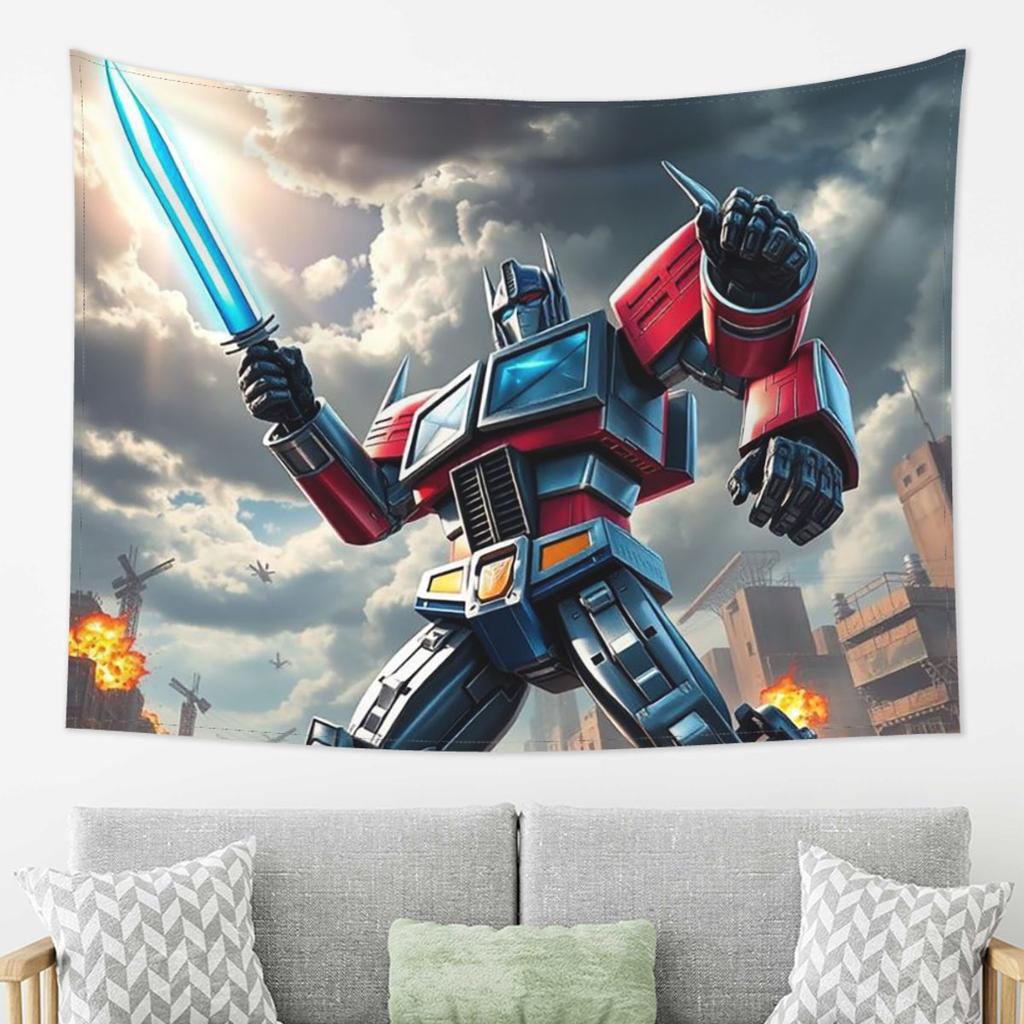 Optimus Prime Tapestry Wall Hanging Aesthetic Home Decor Tapestries for Living Room Bedroom