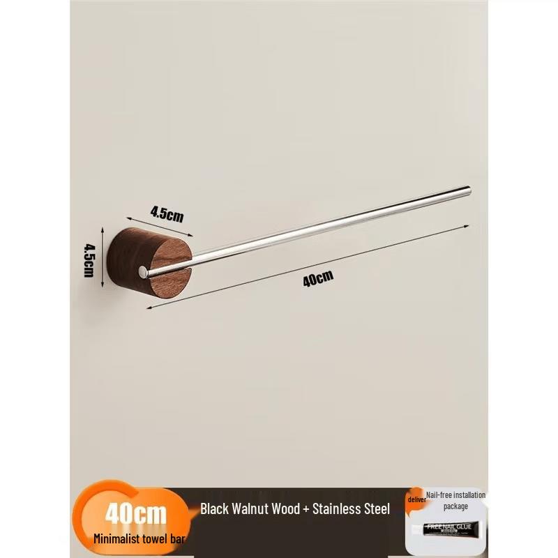 MDNG Minimalist Walnut & Stainless Steel Towel Rack