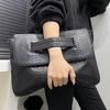 Ladies' Fashion Handbag with Thick Serpentine Pattern High Capacity Retro New Document Storage Bag