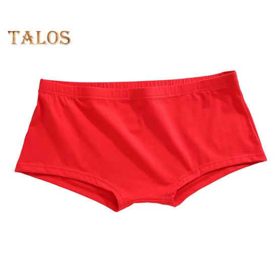 

Мужские трусы-боксеры, однотонные, дышащие, эластичные, U-образные, с плоским углом, трусы, домашняя одежда M красный