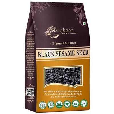 Birju Mahavir Natürliche Schwarze Sesamsamen | Kaale Til | 400 Gramm | Till Kale
