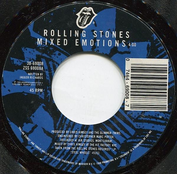 

7-дюймовая пластинка ROLLING STONES Mixed Emotions 3869008 Rolling Stones 1989 США Рок Б/у