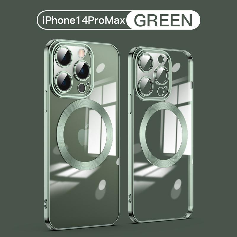 Fashion Magnetic Case for 14  Magsafe Transparent Cover for IPhone 14 13 12 11 Pro Max 14 Plus Plating Clear Soft Silicone Wireless Charging Cover