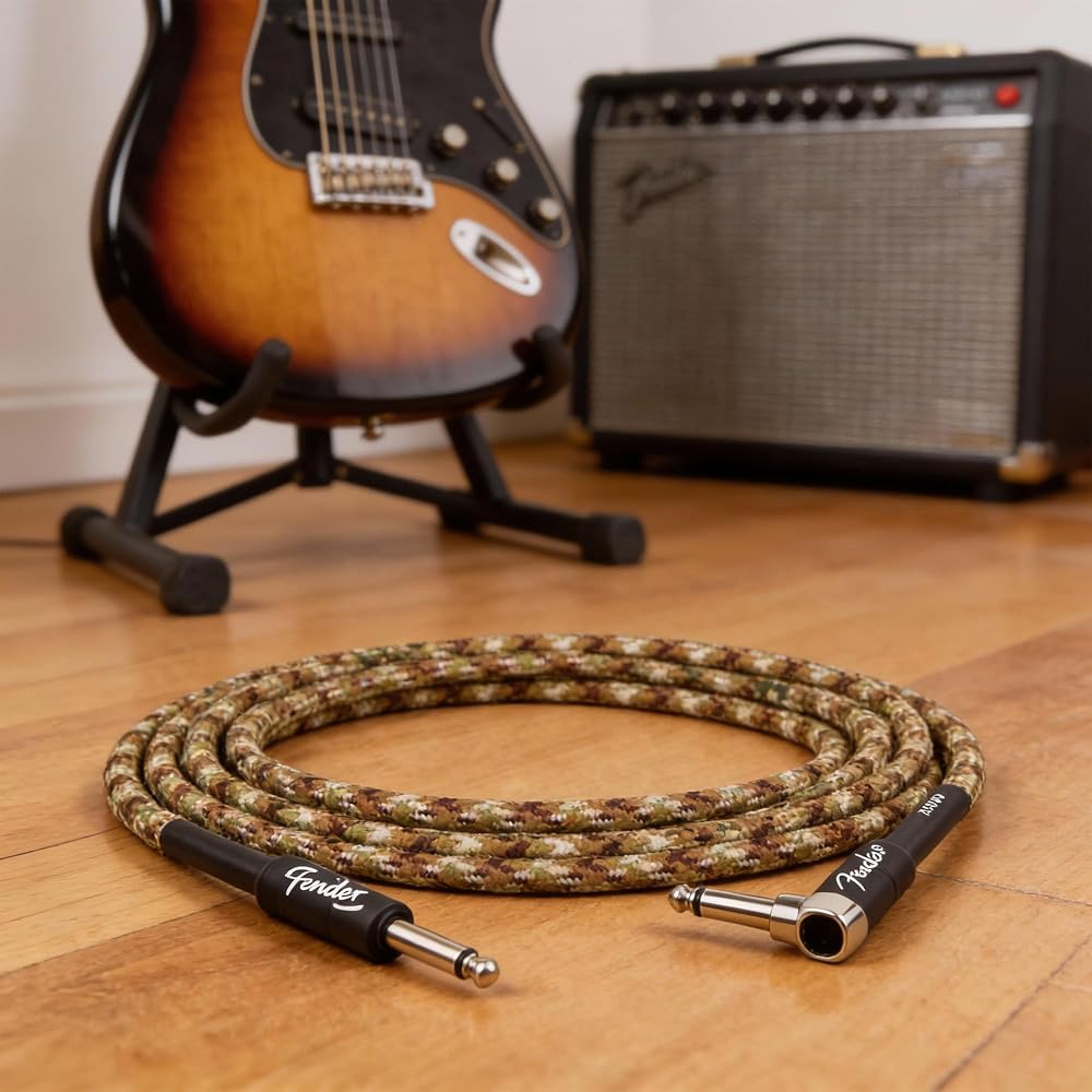 Fender 18.6ft Professional Instrument Cable Straight Angle Desert Camo - 1 Pack