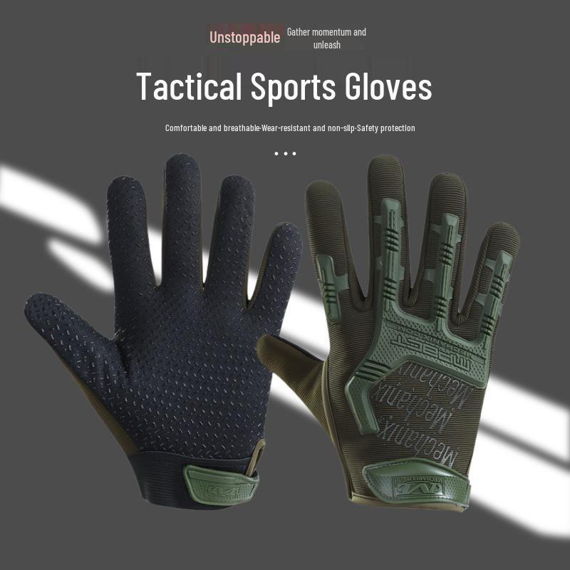 Breathable Wear-Resistant Non-Slip Tactical Gloves: Full-Finger Design for Men & Women - Perfect for Outdoor Training, Climbing, and Weightlifting.