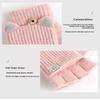 Women'S Cat Ear Convertible Fingerless Gloves, Winter Warm Gloves, Elastic Fit Design, Fashionable And Warm Cat Ear Gloves