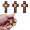 1/3Pcs Wooden Cross Finger Stress Relax Gifts Christians Fidget Cross My Heart Pocket Prayer Cross Spiritual Symbol Home Decor
