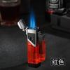 New Four Nozzle Visual Air Chamber Straight Forward Windproof and Waterproof Lighter Cigar Moxibustion Lighting Accessories