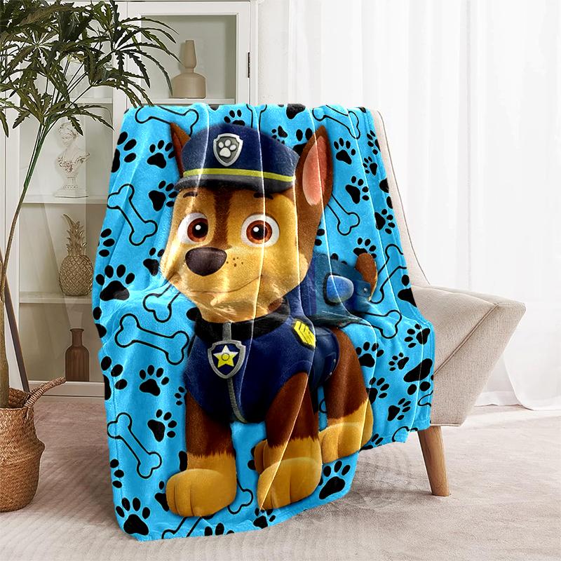 1pc Blanket Paw Patrol characters Print Design, Lightweight Blanket for Sofa, Bed- Soft &Warm, Gift for All Seasons like Christmas, Halloween