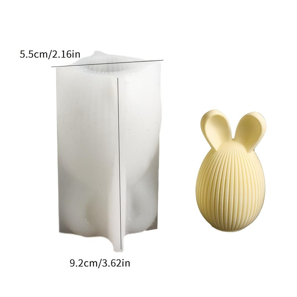 1pc Silicone Easter Egg Bunny Mold, Non-Toxic Reusable, for DIY Candle & Plaster Decor Kit, Holiday Party & Family DIY Projects, with Home Decoration