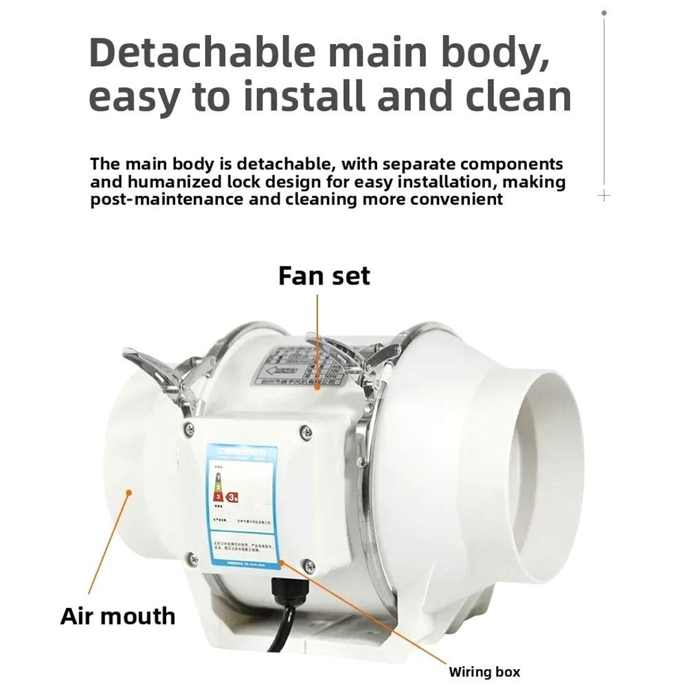 1ks 4/6palcový průmyslový odsávací ventilátor Tichý odsávací ventilační ventilátor Koupelna Kuchyně Toaleta Zeď