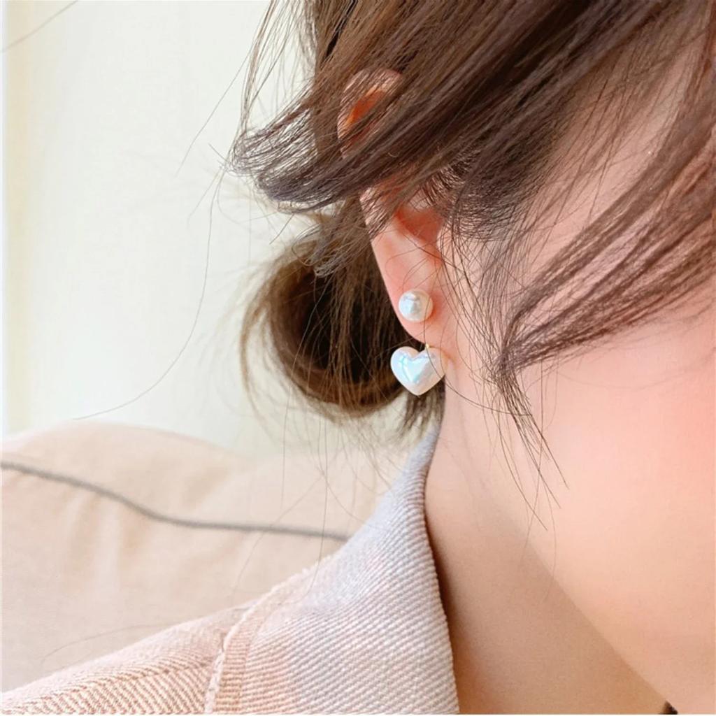 Simple Small Love Imitation Pearl Earrings For Girl Versatile Temperament Earrings Girls Items Female Women Wedding Earrings