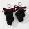 Unique Grape Plush Keychain with Bowknot Soft Grape Pendant Plush Bowknot Key Chain Lightweight for Daily Use Travel