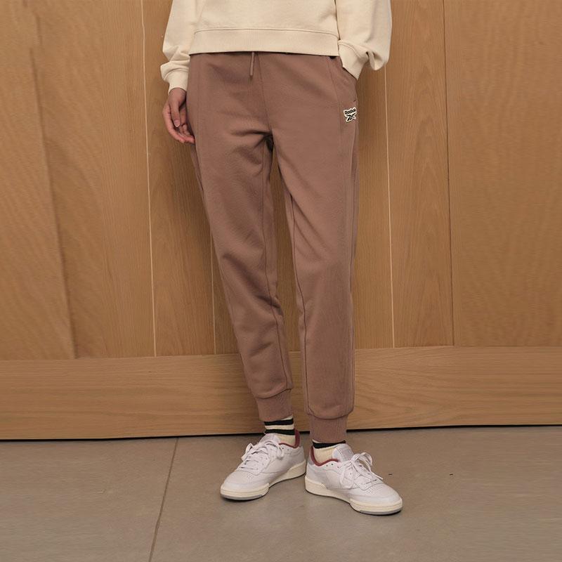 Reebok Solid Color Drawstring Knit Sports Pants Women bottoms Red-Brown 23FRC606WGR1