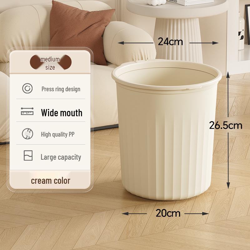 Large Minimalist Lidless Trash Can for Kitchen, Bedroom, or Bathroom
