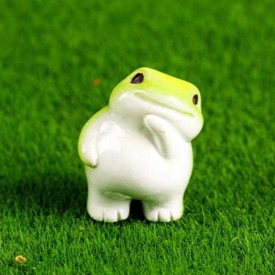 Yousheng Mini Resin Frog Figurine Small Little Animal Ornament Cartoon Miniature Frog Statue for Micro Fairy Garden Landscape DIY Terrarium Crafts