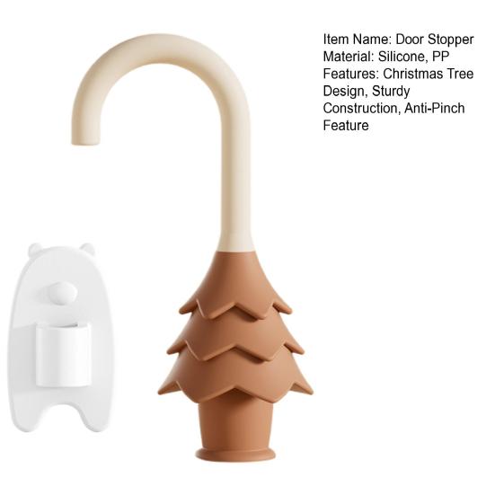 Security Key Card Silicone Door Stopper Christmas Tree Shape Baby Safety Anti-Pinch Design Door Guard