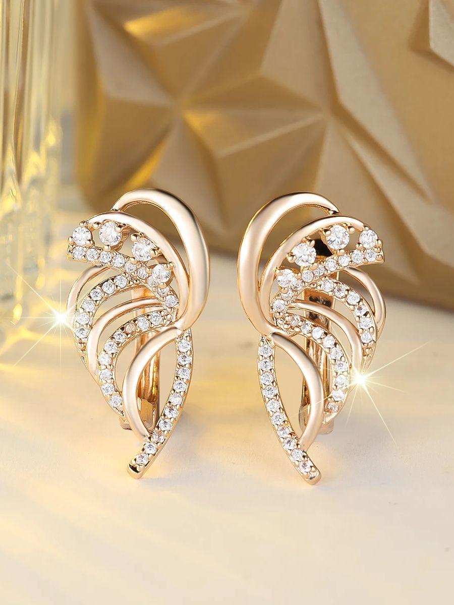 

Luxury Small White Crystal Zircon Stone Hoop Earrings For Women Vintage Female Fashion Gold Color Wedding Jewelry