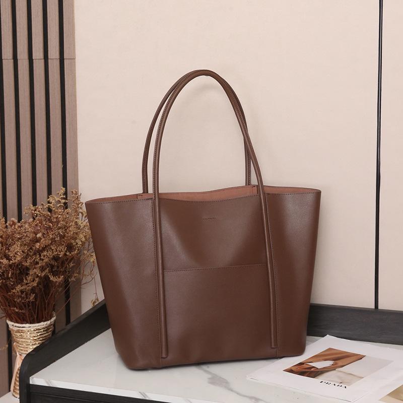 Genuine Leather Women s Large Capacity Work Tote - High-End Cowhide Shoulder Bag