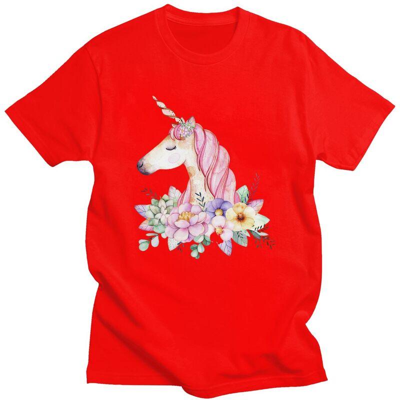 Custom Cute Cartoon Unicorn T Shirt for Men 100 Cotton Tshirt Tees Tshirt