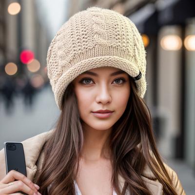 Winter Hat Women Fashion Korean Knitted Yarn Hats Warm Loose Pile Caps