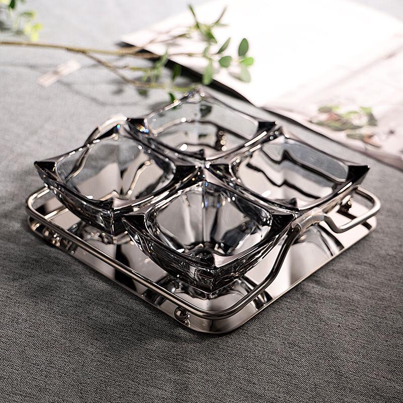 Naijiang European Style Light Luxury Crystal Glass Snack & Nut Platter