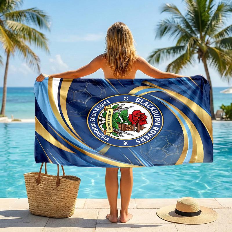 Blackburn Rovers Football Beach Towel Soft Microfiber Summer Towel Quick Dry Absorbent Towel for Beach Swimming Pool Travel