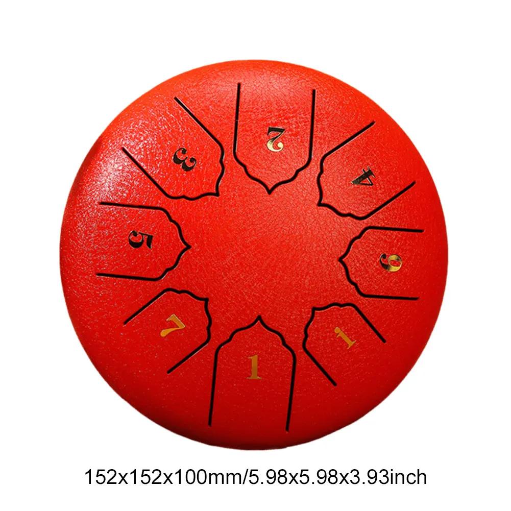 6 Inch 8 Notes Steel Tongue Drum Percussion Instrument Balmy Drum with Bag Drumsticks Mallet Handpan Drum for Meditation Yoga