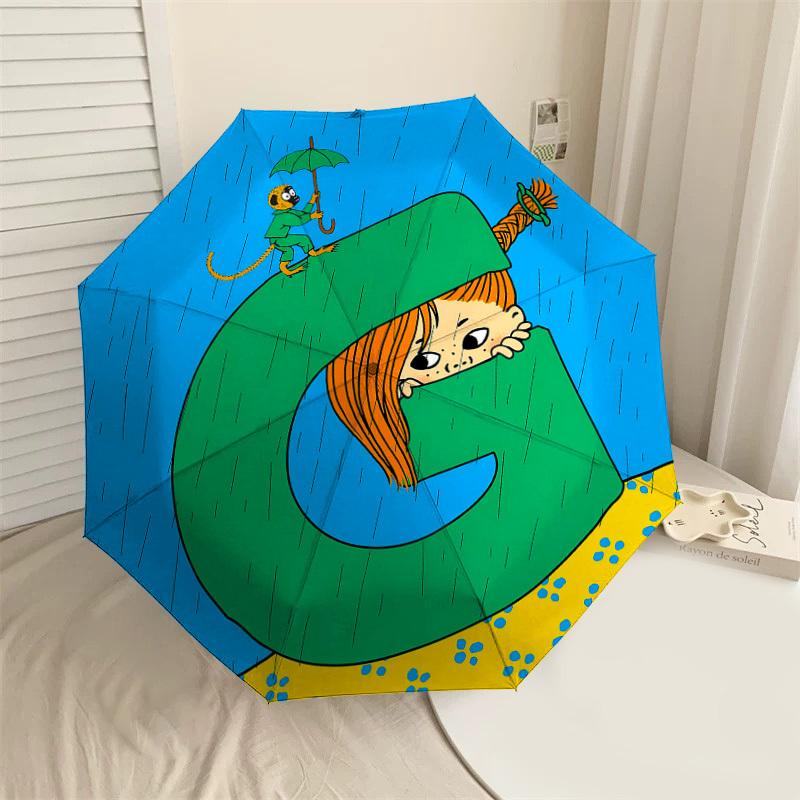 

1PC rainy day monkey umbrella Umbrella-8-Rib Reinforced, Automatic Open, Lightweight & Durable, Cute Fashion Accessory for Outdoor, Beach or Casual Us