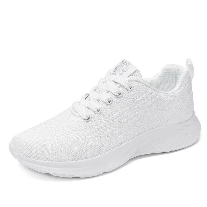 Women Flying Weave Soft Casual Sneakers Ladies Non-Slip Fashion Jogging Shoes Lightweight Four Seasons Breathable Running Shoes